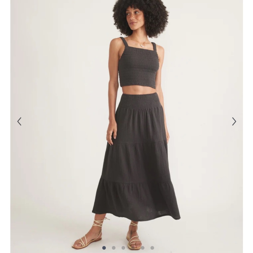 NEW • Marine Layer • Women’s Corinne Double Cloth Maxi Skirt Faded Black  XL - Picture 2 of 5
